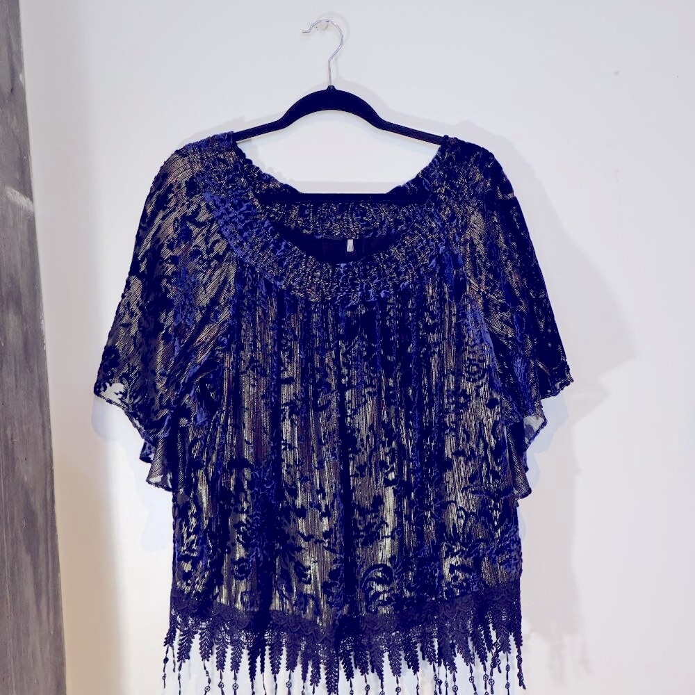 Elie Tahari Blue Blouse Size XL
